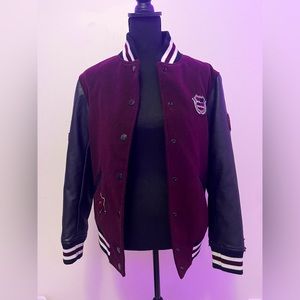 Maroon Leather Varsity Jacket